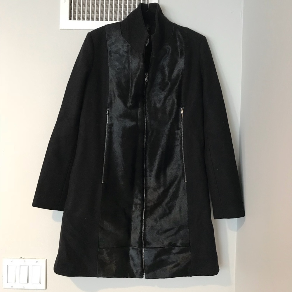 NWT**SACHIN + BABI**Fur Black Coat**Size 8**$1800